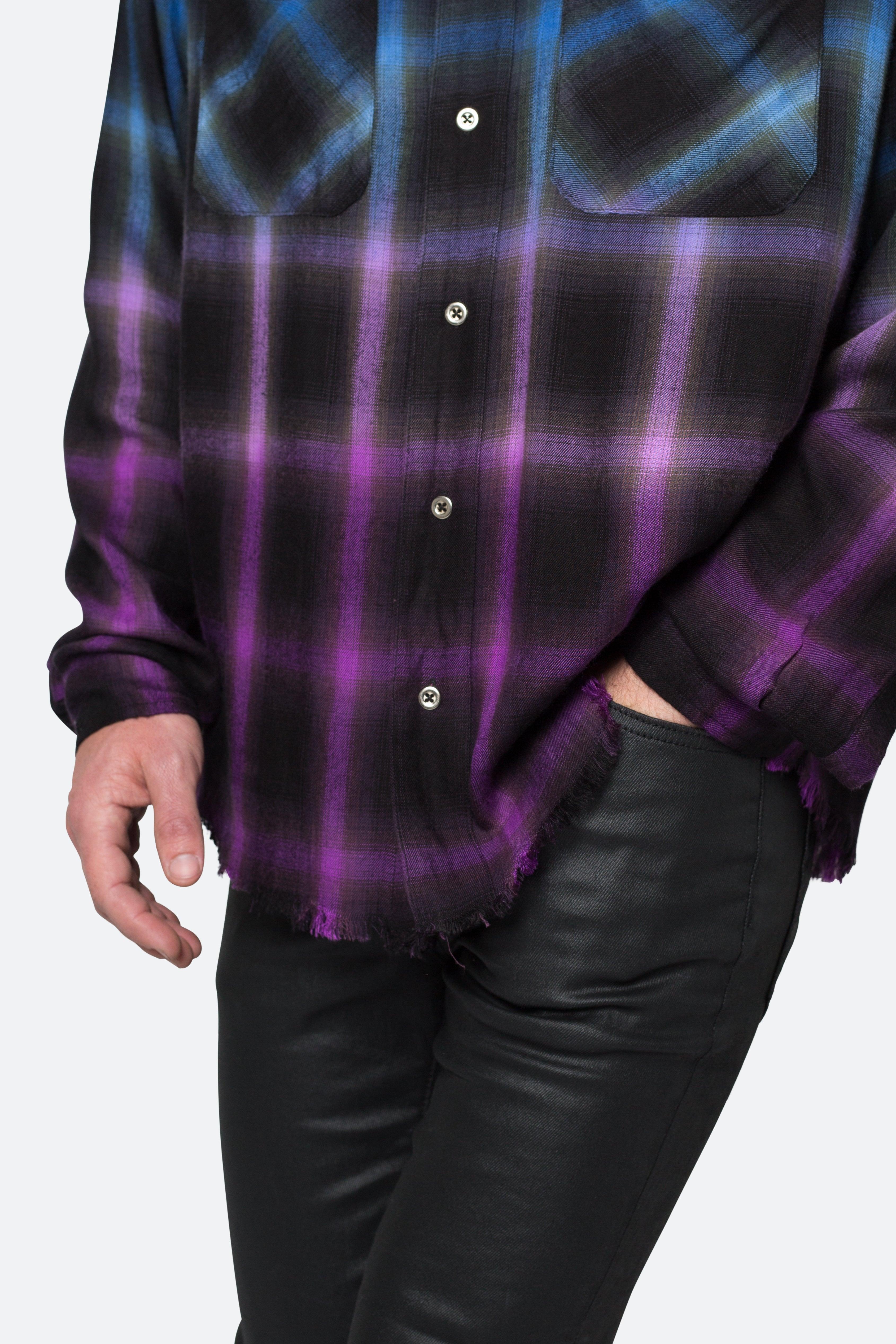 Ombre Flannel Shirt - Black/Purple Product Image