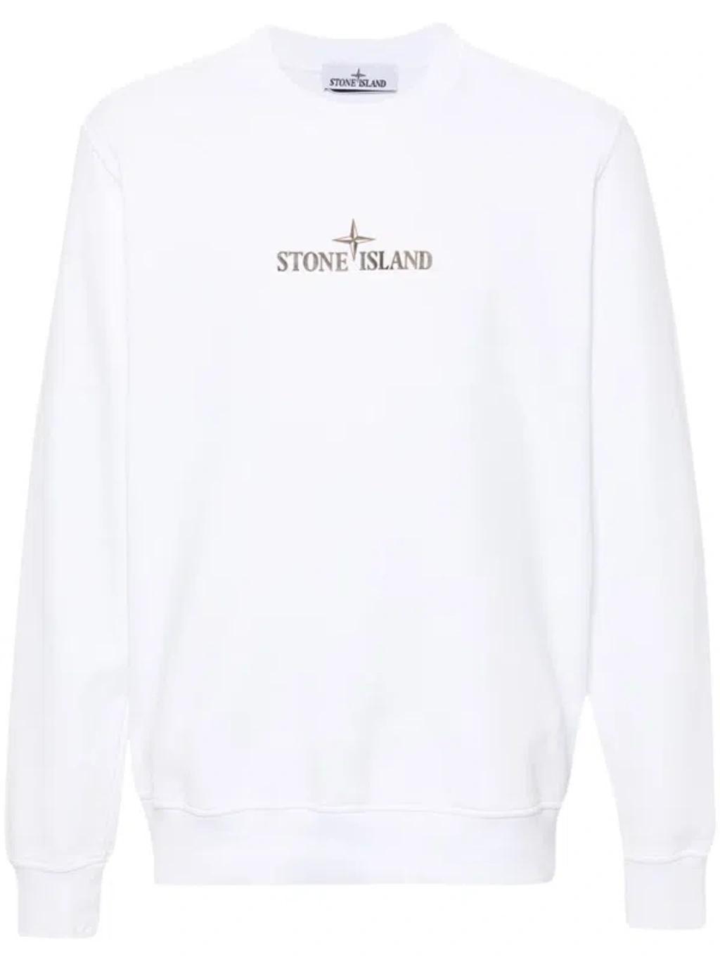 Logo-print Cotton Sweatshirt In White Product Image