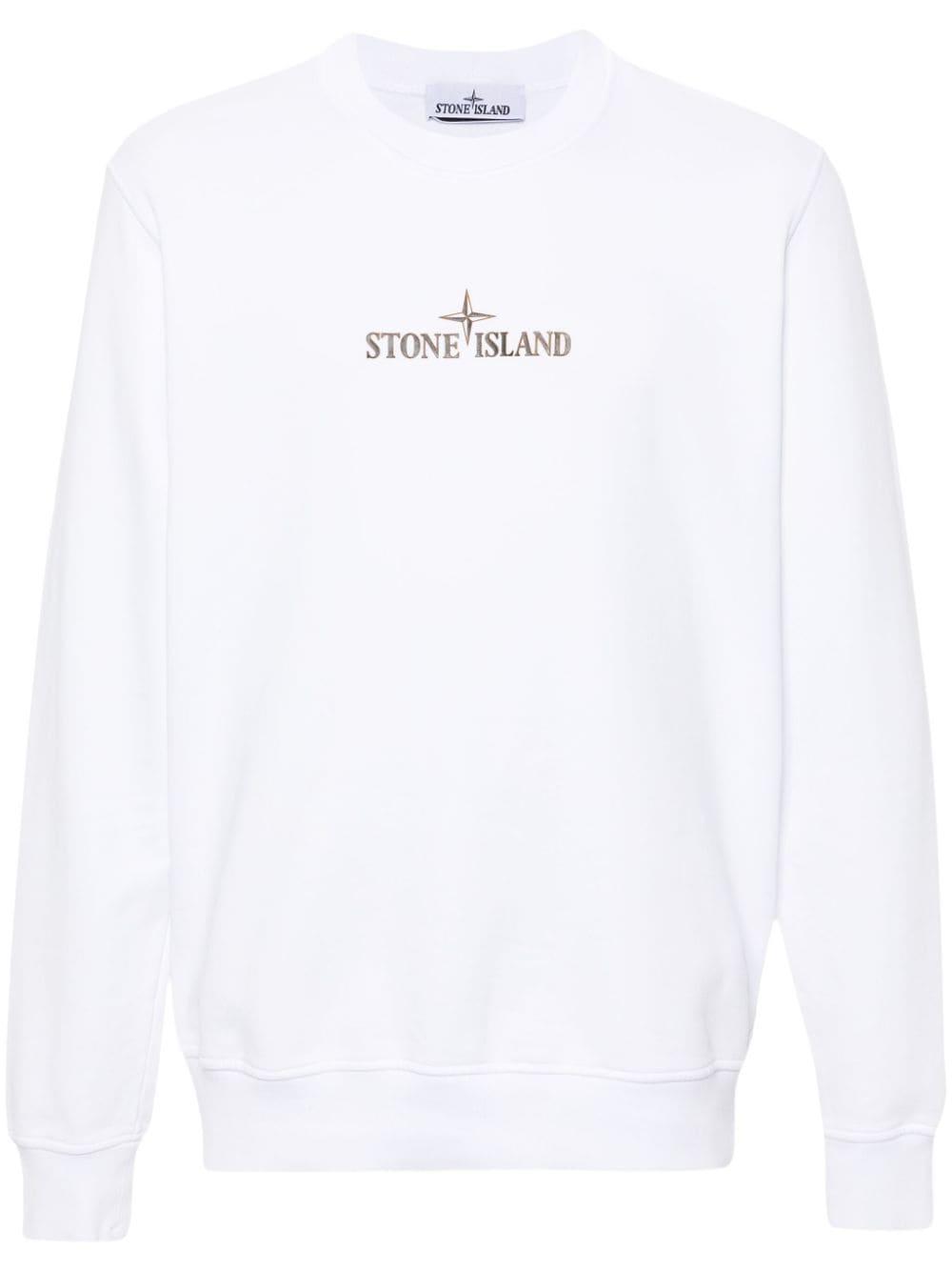 Logo-print Cotton Sweatshirt In White Product Image