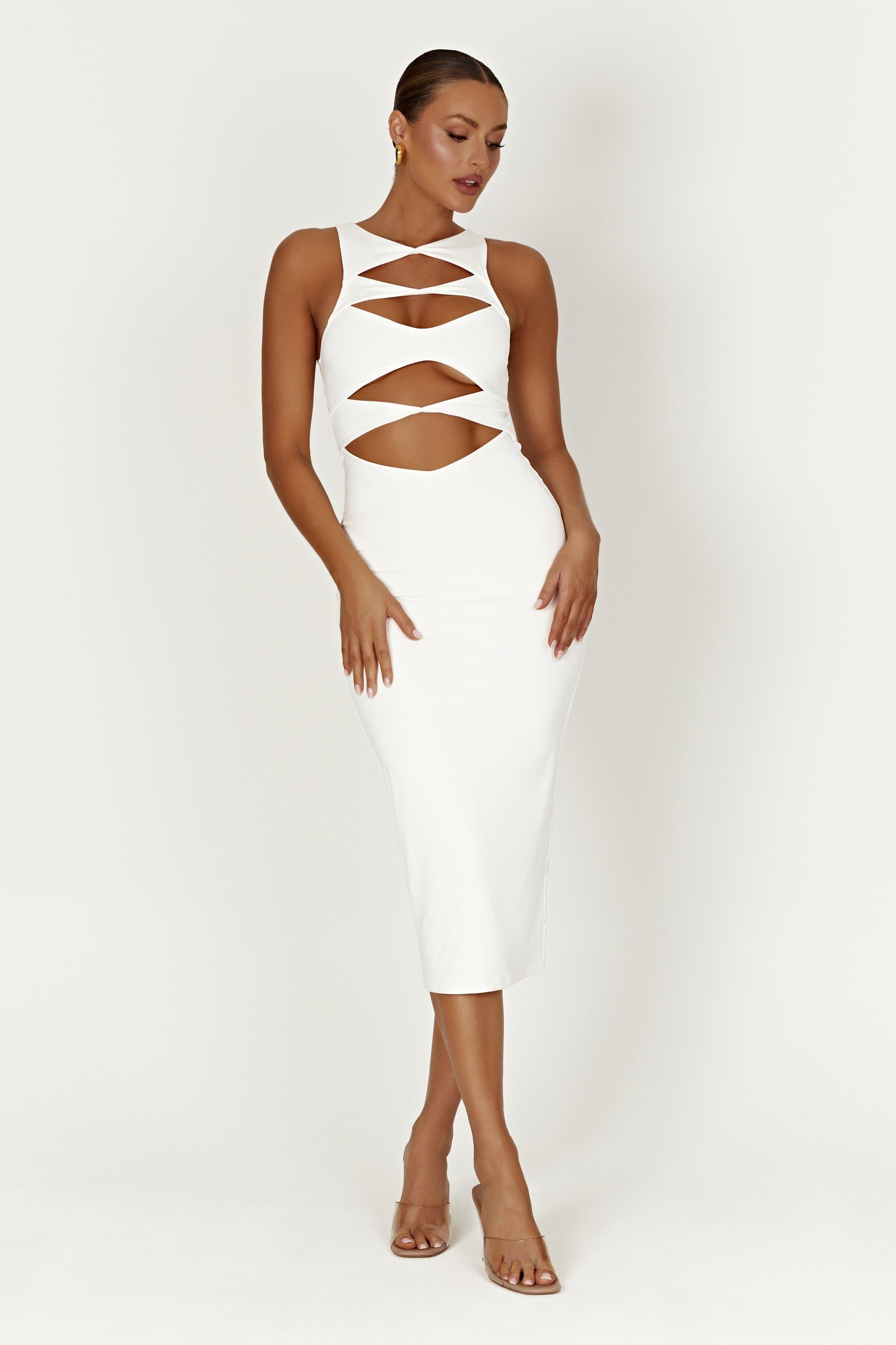 Chloe Cut Out Maxi Dress - White Product Image