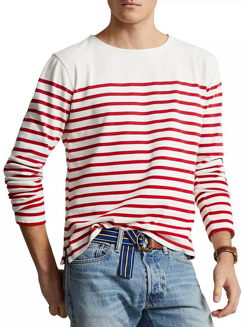 Striped Cotton Long-Sleeve T-Shirt Product Image