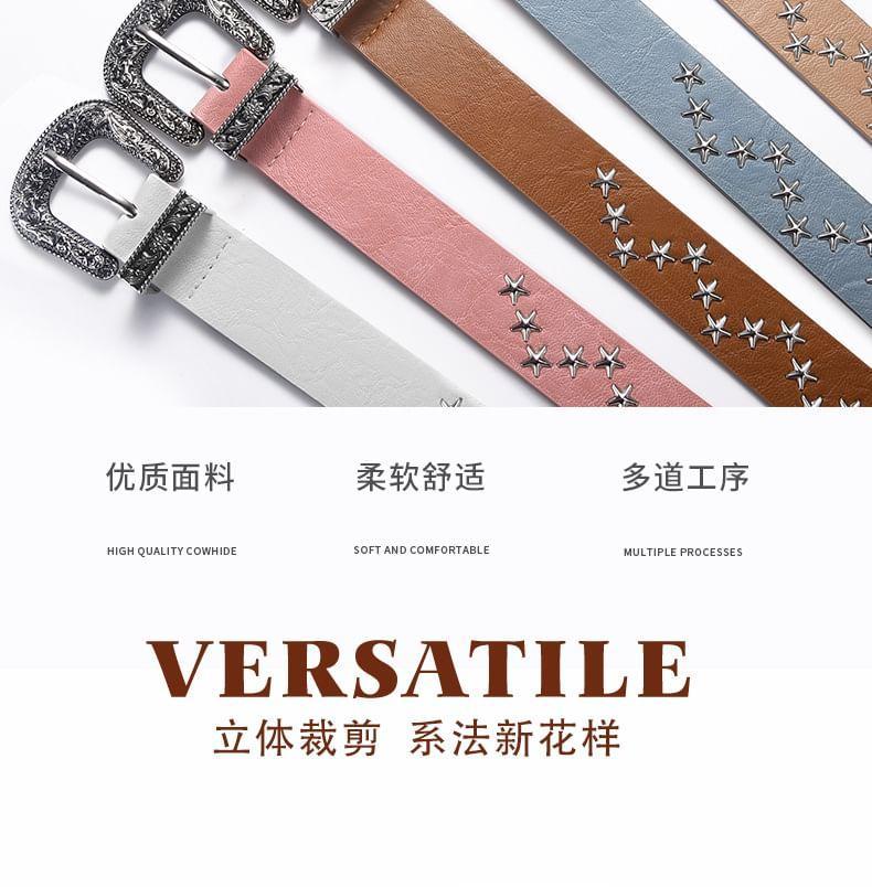 Star Studded Faux Leather Belt Product Image