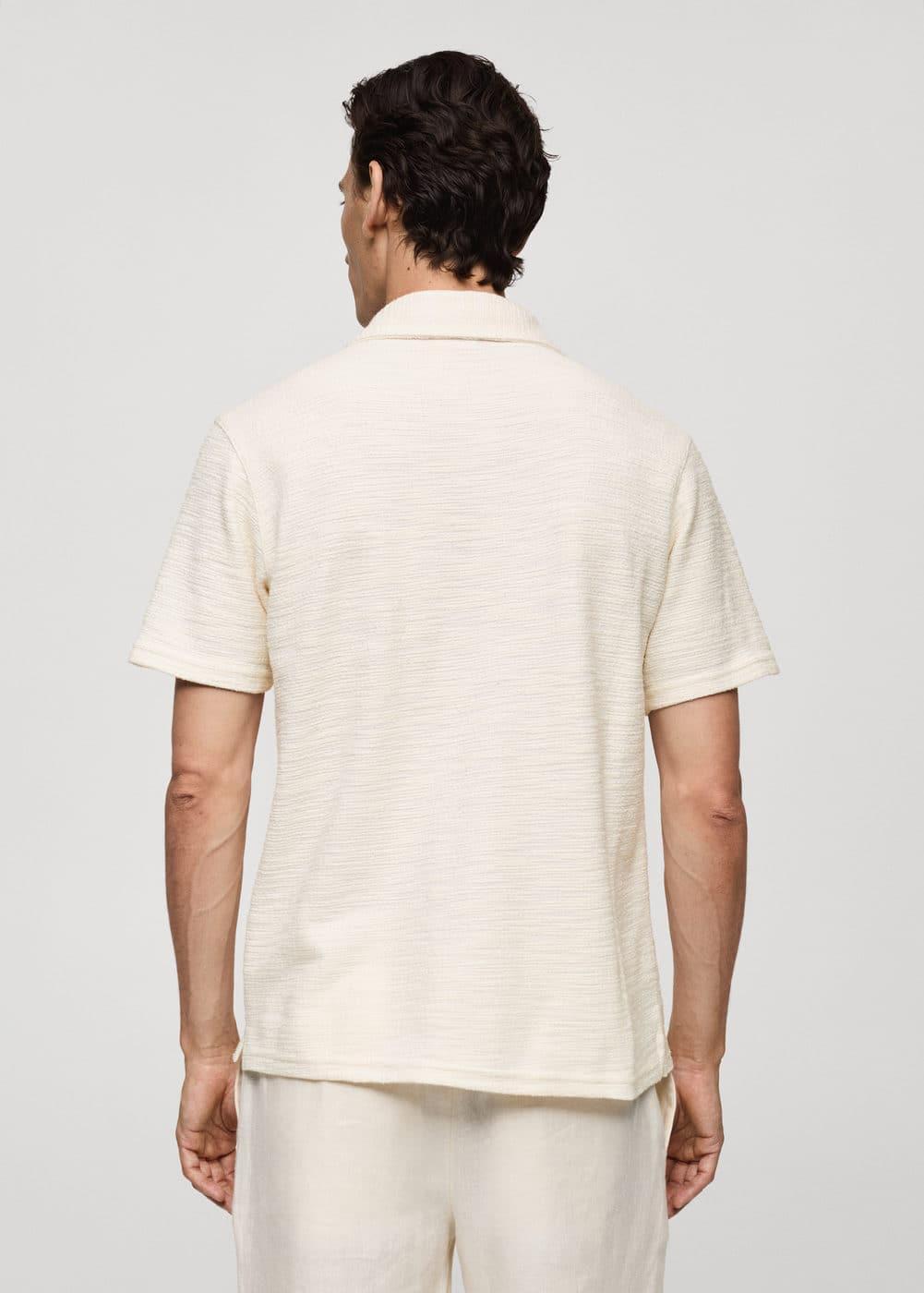 Mango Mens Textured Knit Polo Shirt Product Image