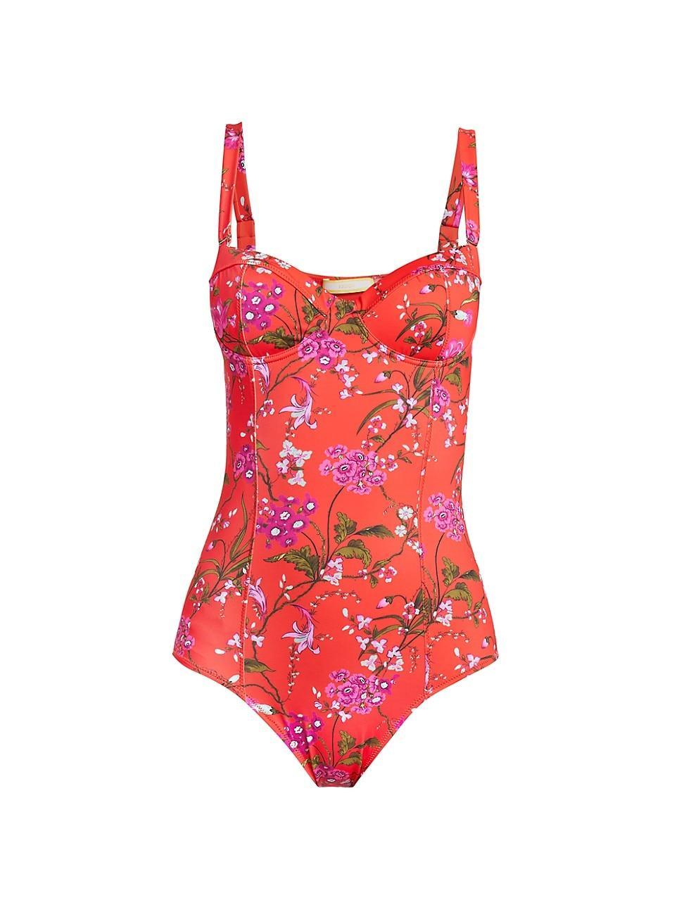 Womens Floral One-Piece Swimsuit Product Image