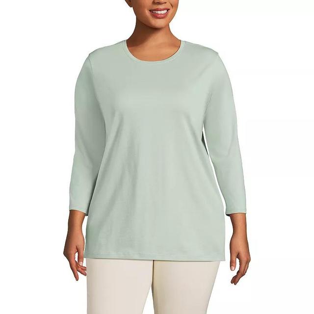 Plus Size Lands End Supima Cotton Relaxed Fit Crewneck Tunic, Womens Product Image