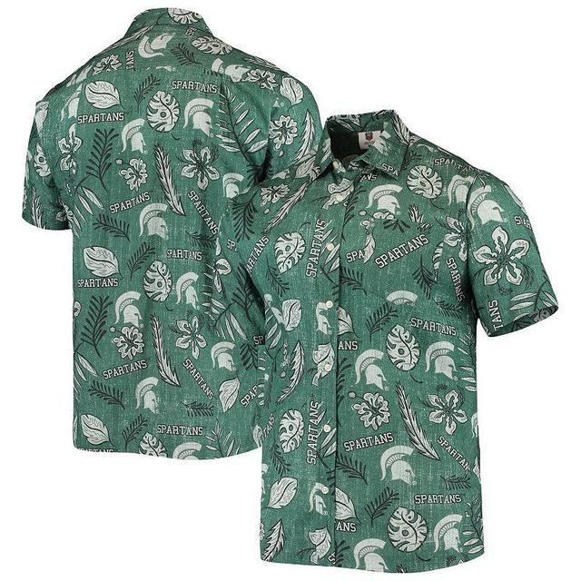 Mens Wes & Willy Michigan State Spartans Vintage Floral Button-Up Shirt Product Image