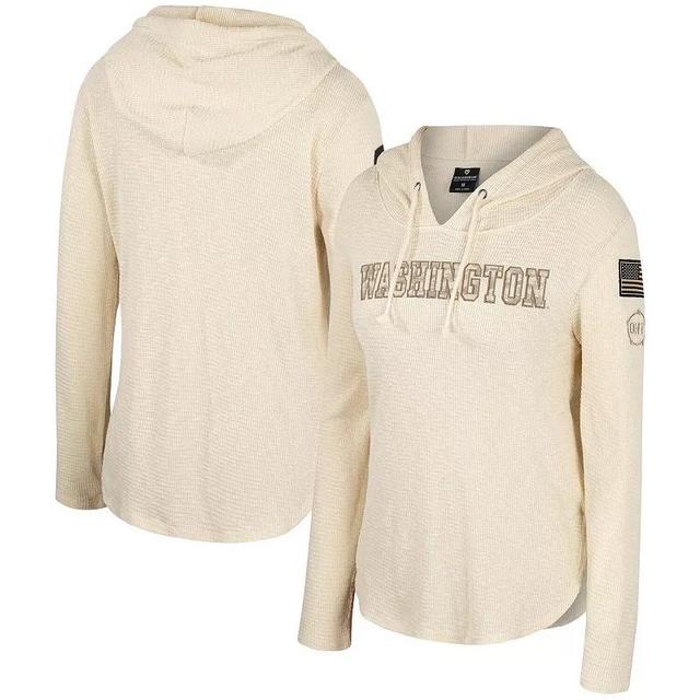 Womens Colosseum Cream Syracuse Orange OHT Military Appreciation Casey Raglan Long Sleeve Hoodie T-Shirt Product Image