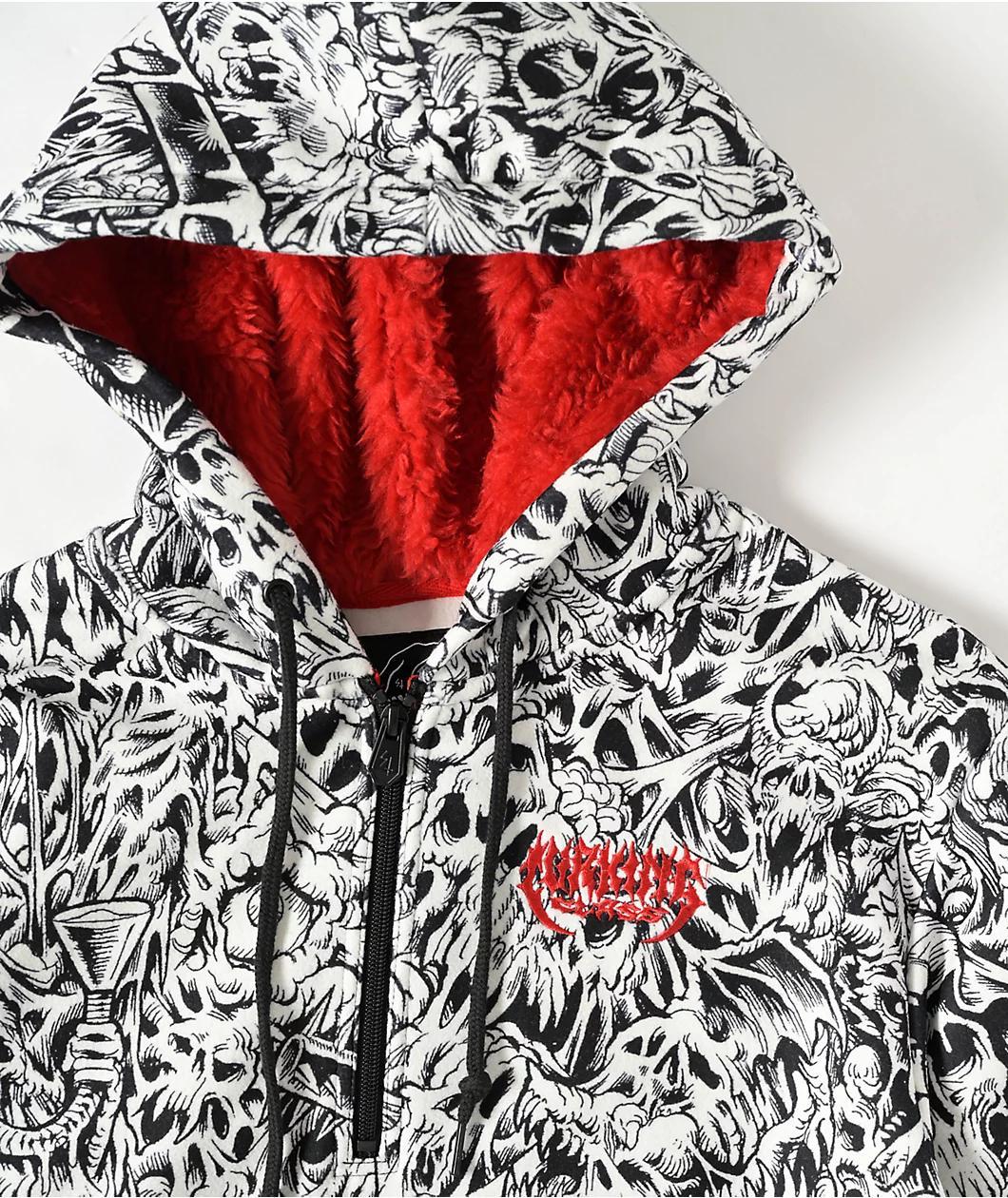 Lurking Class by Sketchy Tank x Matt Stikker Madness White & Black Tech Hoodie Product Image