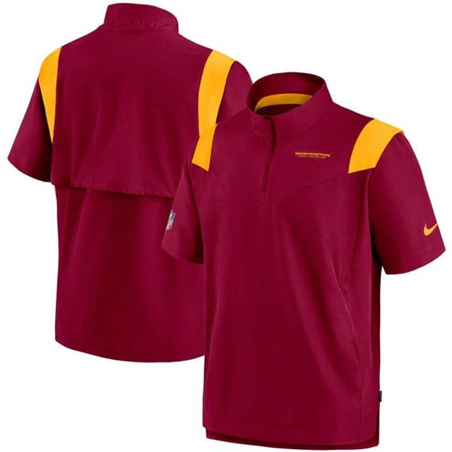 NIKE Men's Burgundy Washington Football Team Sideline Coaches Short Sleeve Quarter-zip Jacket Product Image