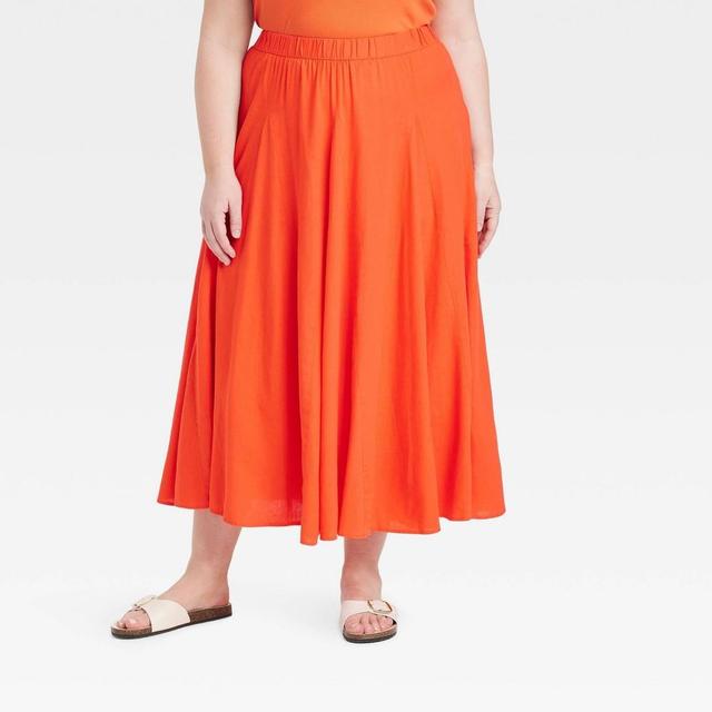 Womens Pull-On A-Line Maxi Skirt - Universal Thread Red XXL Product Image