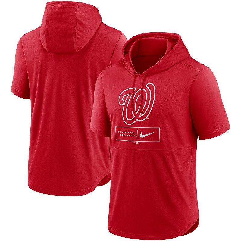 Mens Nike Washington Nationals Lockup Performance Short Sleeve Lightweight Hooded Top Product Image