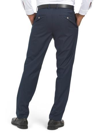 Solid Stretch Dress Pants for Men Product Image