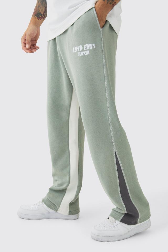 Straight Leg Contrast Stitch Loopback Gusset Jogger | boohooMAN USA Product Image