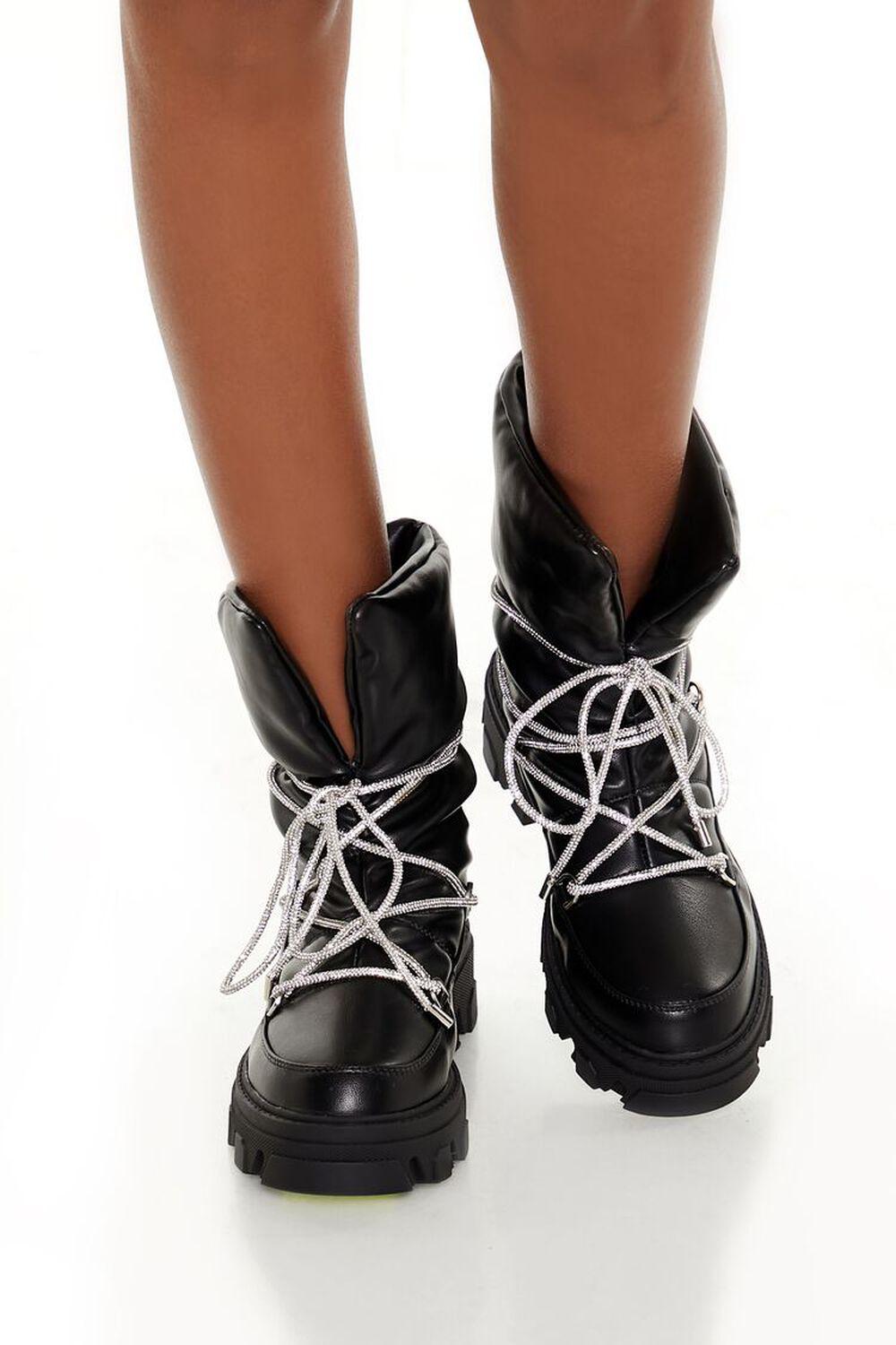 Glitter Lace-Up Booties | Forever 21 Product Image