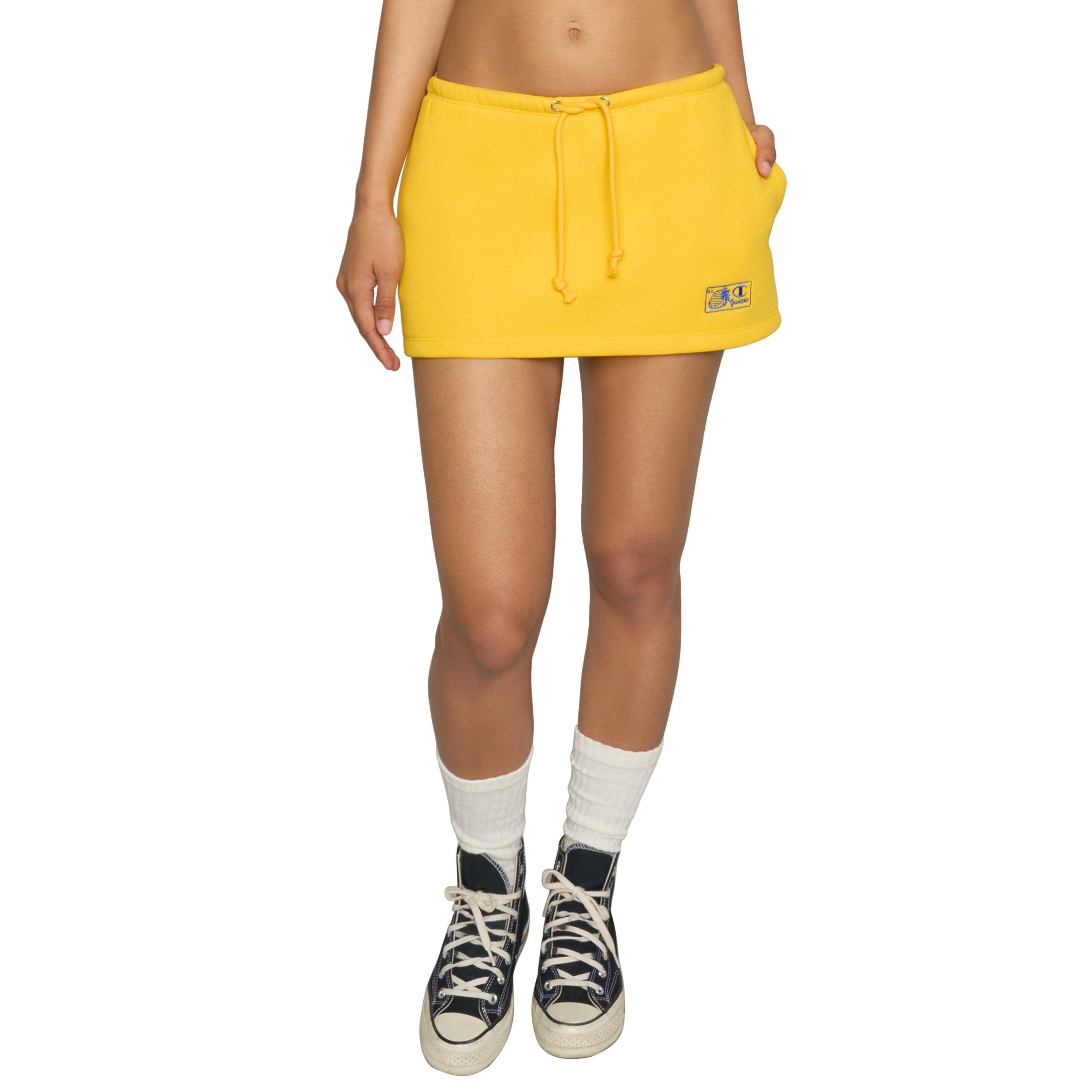 Womens GUIZIO X CHAMPION Micro Mini Skirt, N. Y. Yellow Cab S Product Image