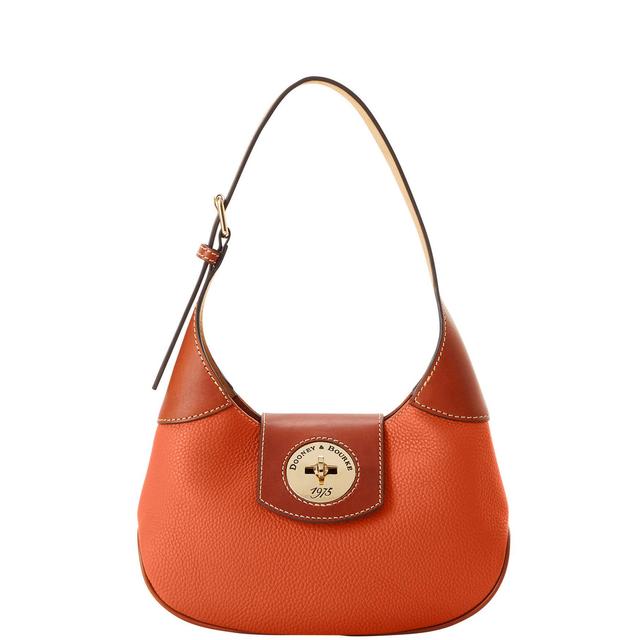 Dooney & Bourke Womens Pebble Turnlock Leather Hobo 26 Bag in Coral Product Image