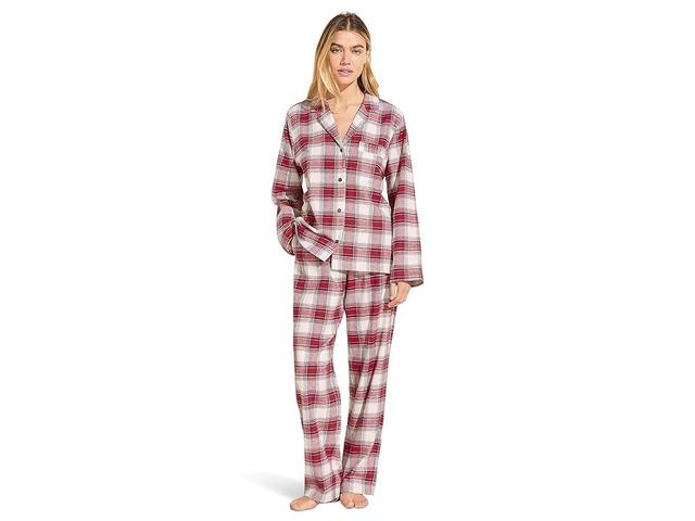 Plaid-Print Cotton Flannel Pajama Set Product Image