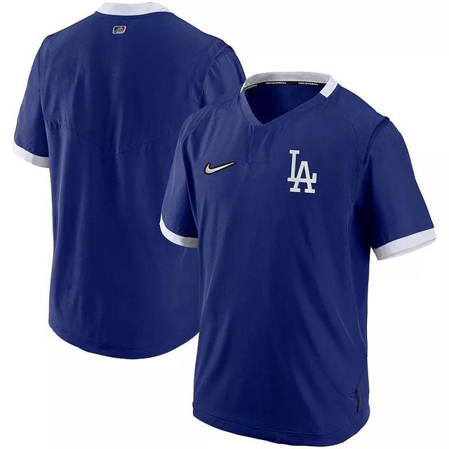 Mens Nike Royal/White Los Angeles Dodgers Authentic Collection Short Sleeve Hot Pullover Jacket Product Image