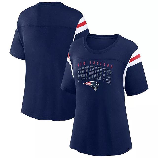 Womens Fanatics Branded New England Patriots Classic Rhinestone T-Shirt Blue Product Image