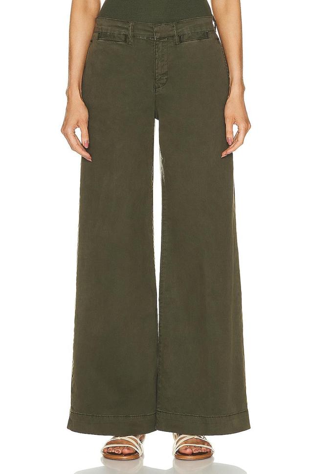 FRAME Wide Leg Tomboy Trouser in Army Product Image