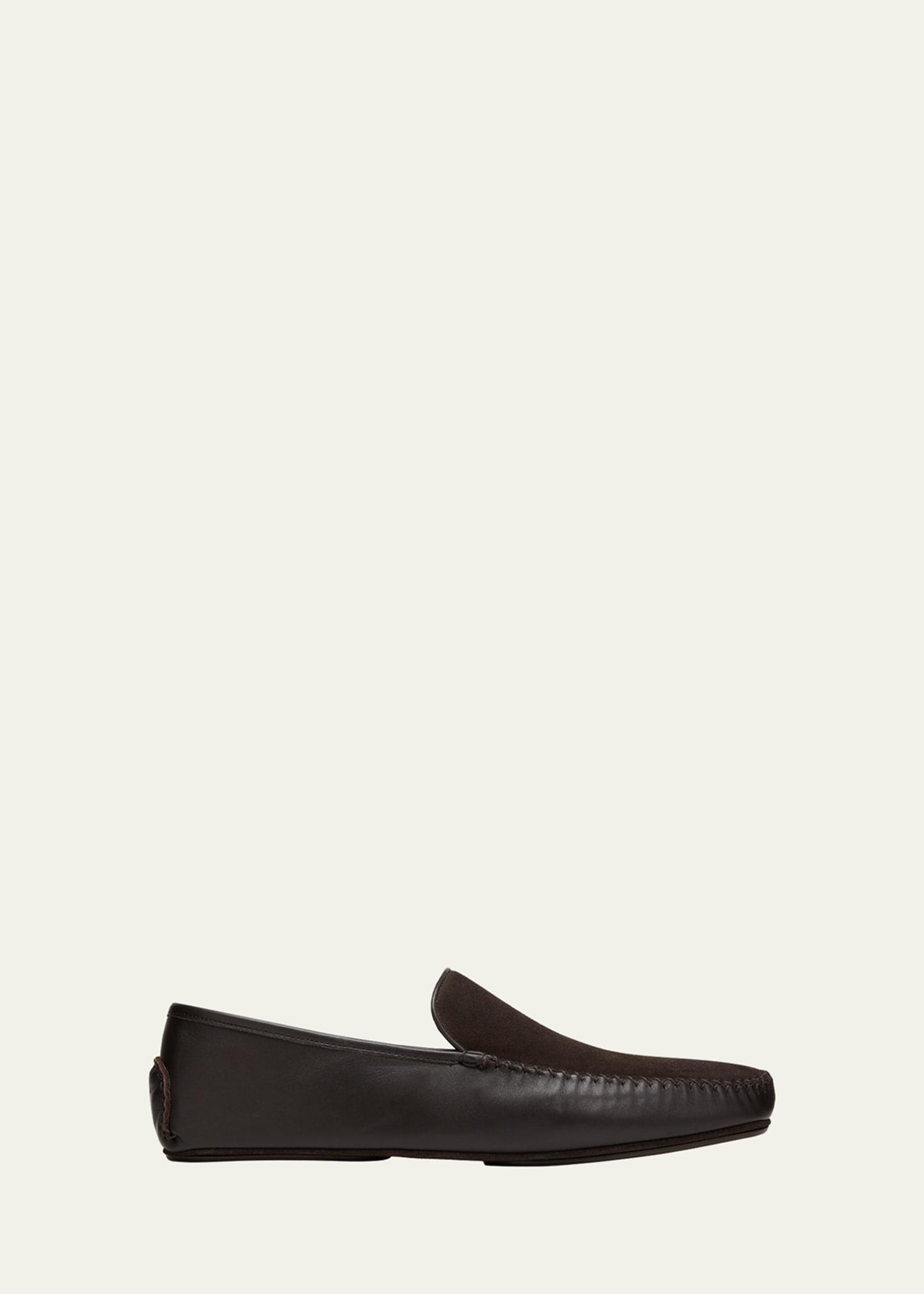 Manolo Blahnik Men's Mayfair Suede-Leather Loafers - Size: 9 UK (10D US) - DBRW2023DBRW2011 Product Image