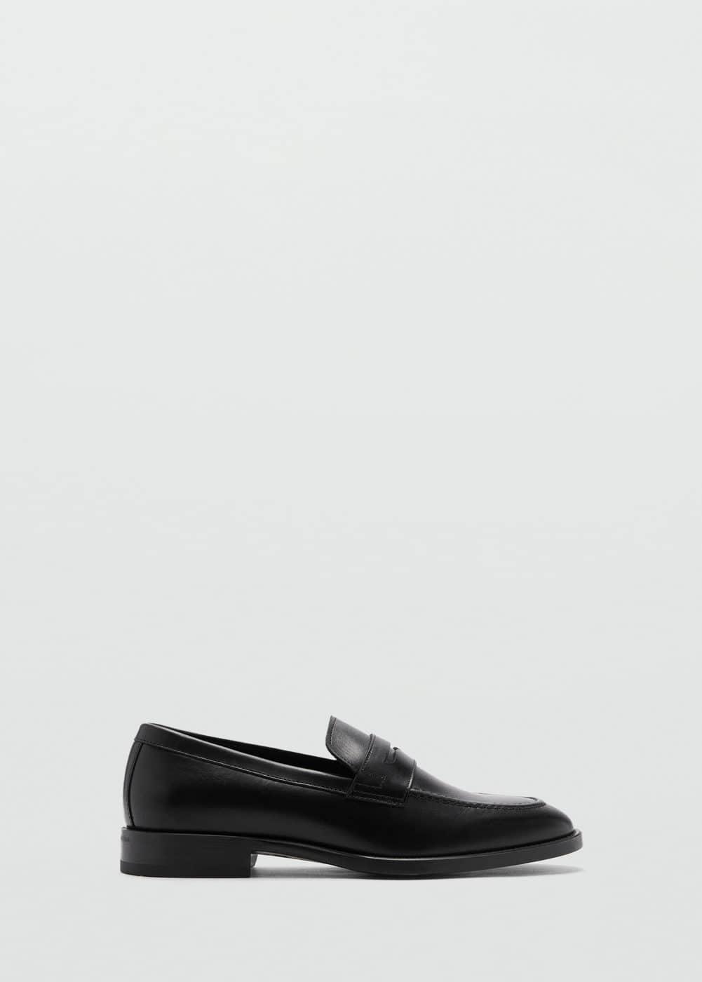 MANGO MAN - Aged-leather loafers blackMen Product Image