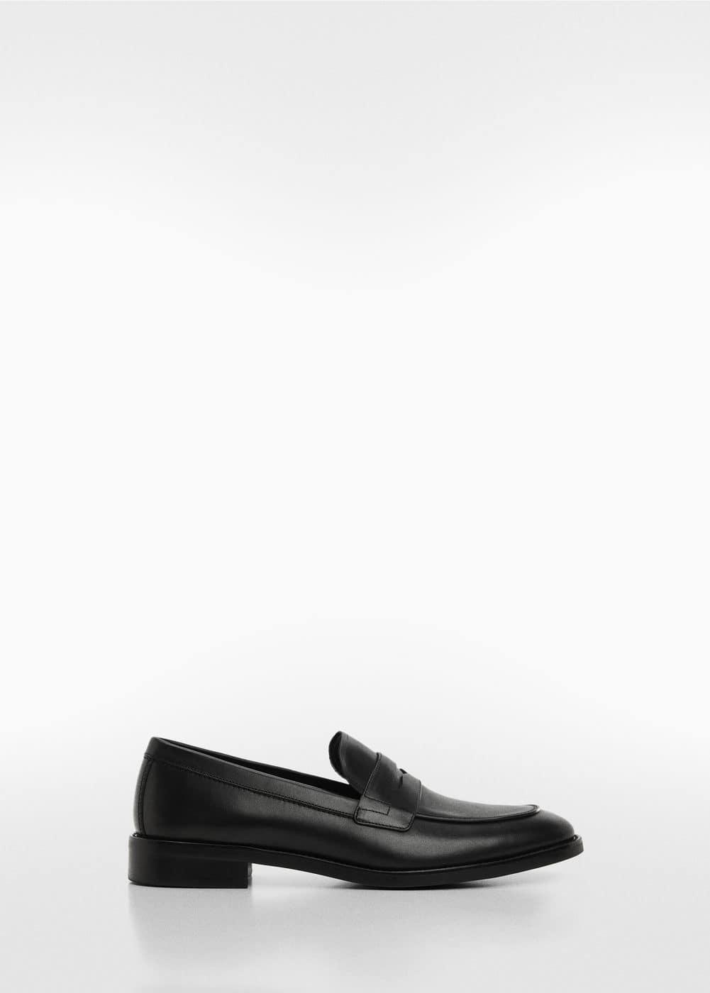 MANGO MAN - Aged-leather loafers blackMen Product Image