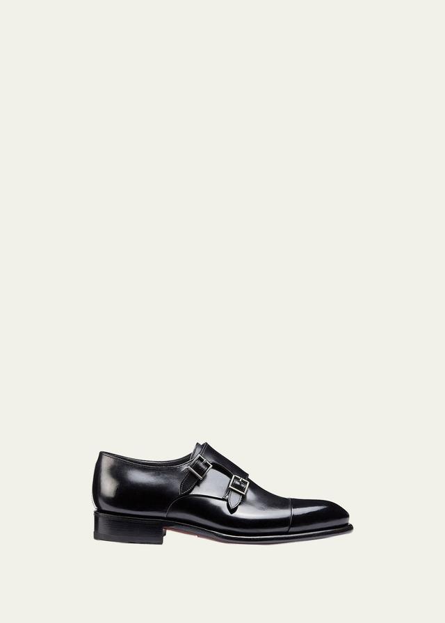 Mens Ira Double Monk Strap Leather Loafers Product Image