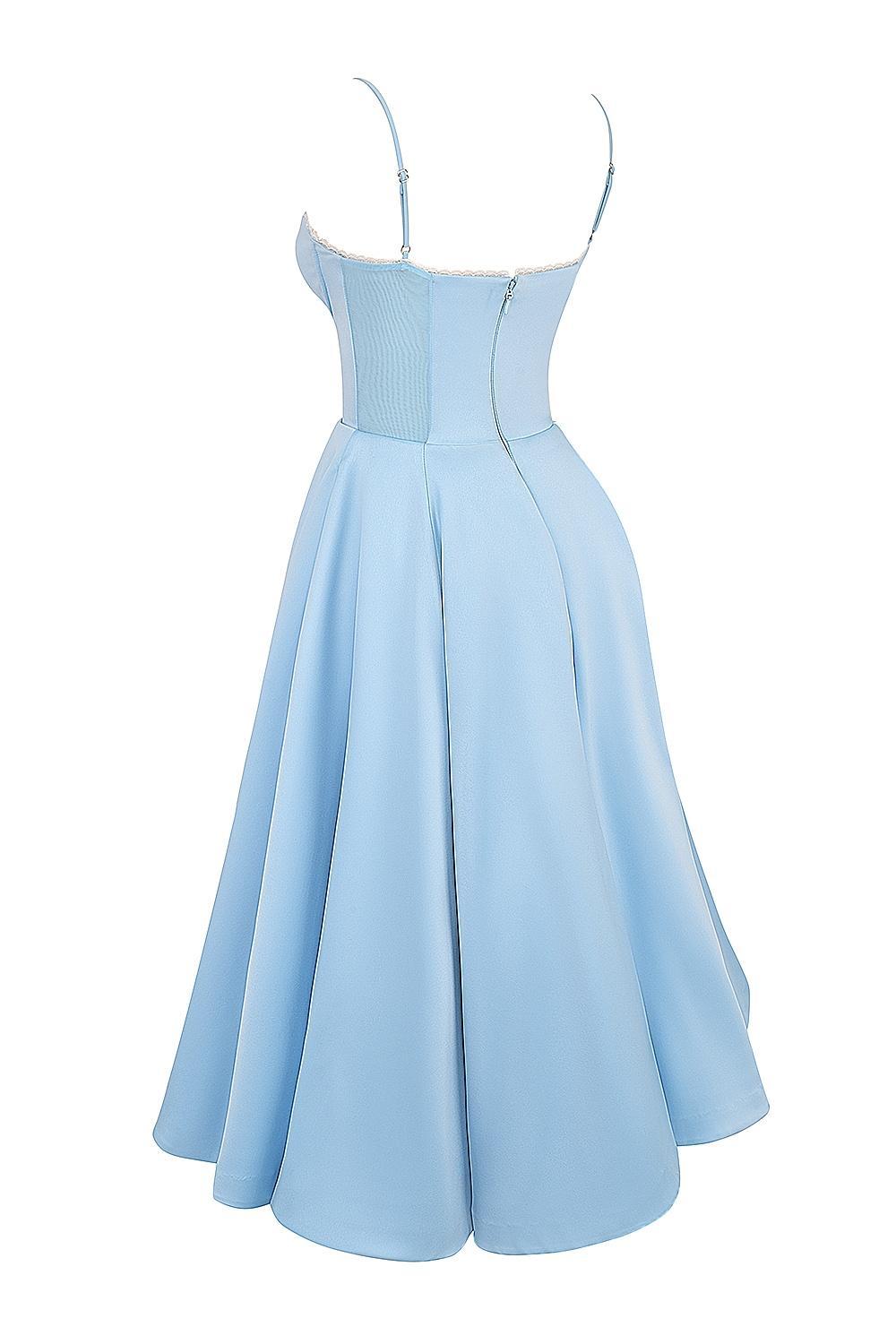 Mademoiselle Cinderella Blue Tulle Midi Dress Product Image