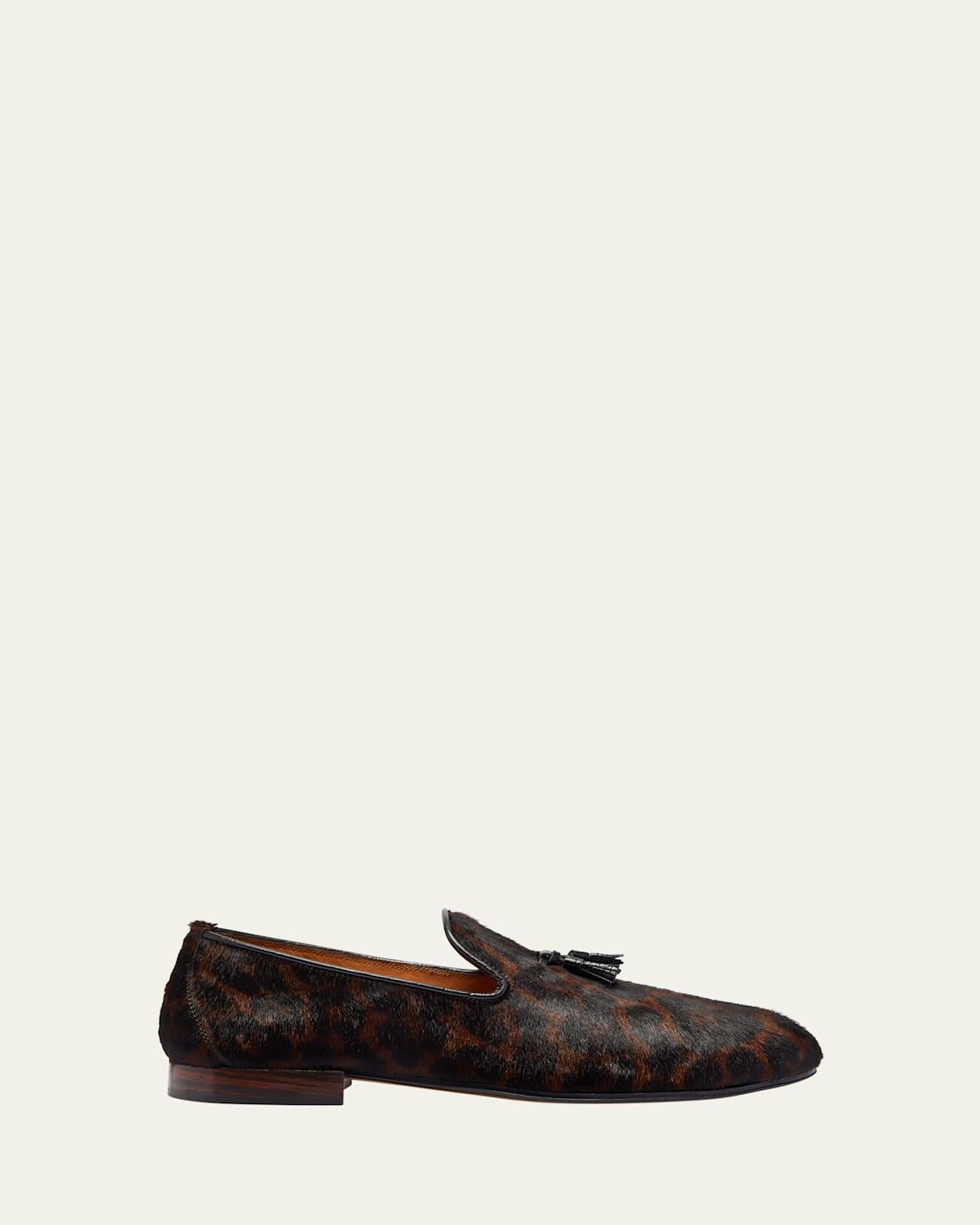 Mens Woven Leather Penny Loafers Product Image