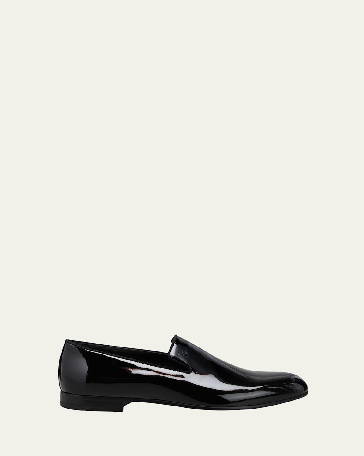 Giorgio Armani Men's Patent Formal Slip-Ons  - BLACK - Size: 8.5 UK (9.5D US) Product Image