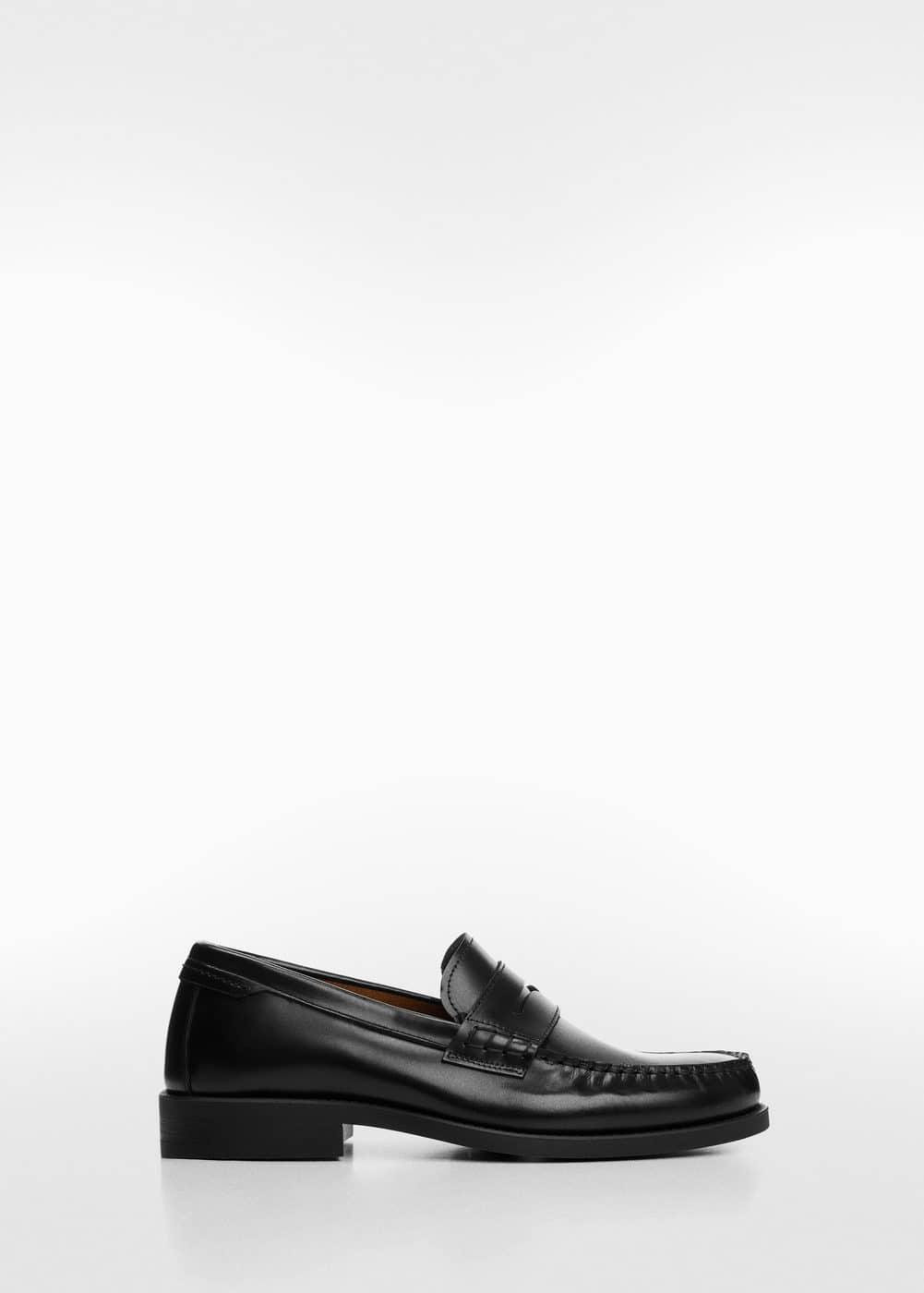 MANGO MAN - Aged-leather loafers blackMen Product Image