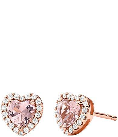 Michael Kors 14K Rose Gold-Plated Heart-Cut Stud Earrings Product Image