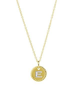 Womens Initial Charm Necklace in 18K Yellow Gold with Pav Diamonds Product Image