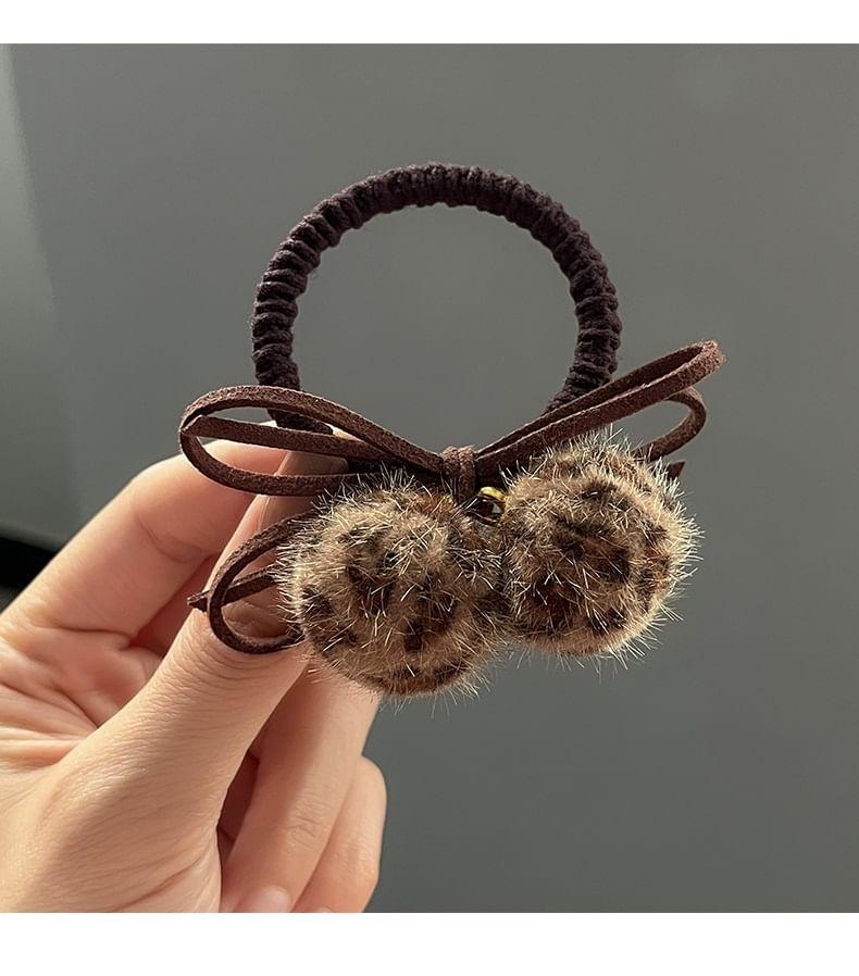 Leopard Print Bead Hair Tie Product Image