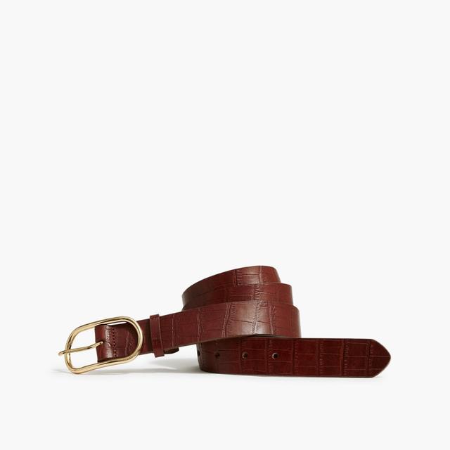 Croc-embossed leather belt Product Image