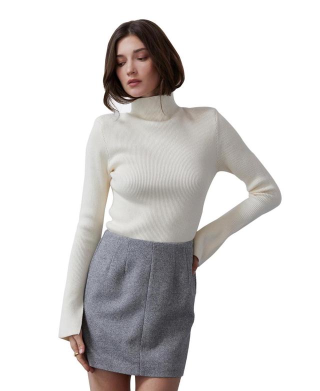 Womens Erika Power shoulder Mock Neck Sweater Top Product Image