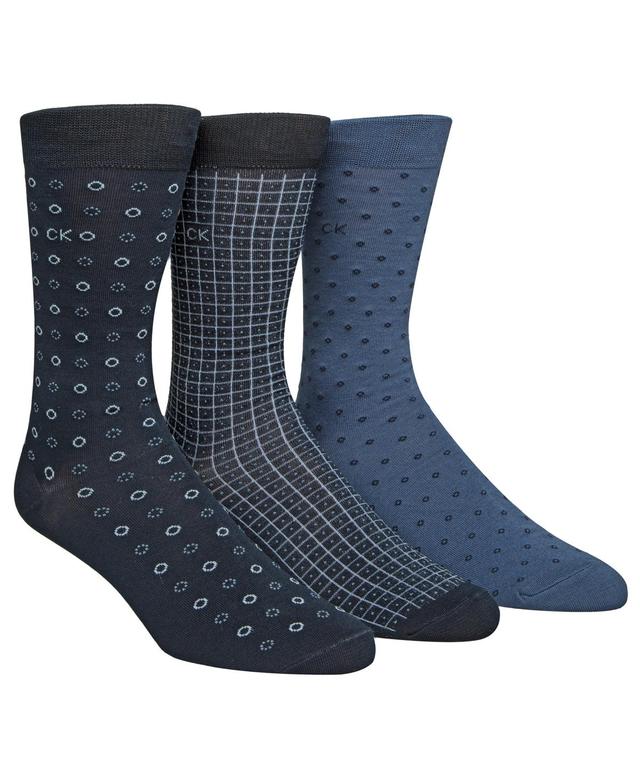 Calvin Klein Mens 3-Pk. Patterned Crew Socks Product Image