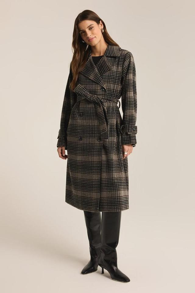 Jackie Plaid Trench Product Image