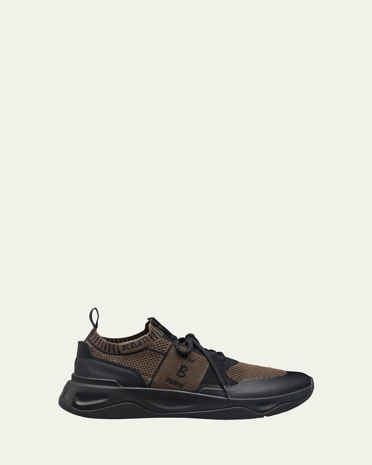 Mens Shadow Knit and Leather Runner Sneakers Product Image