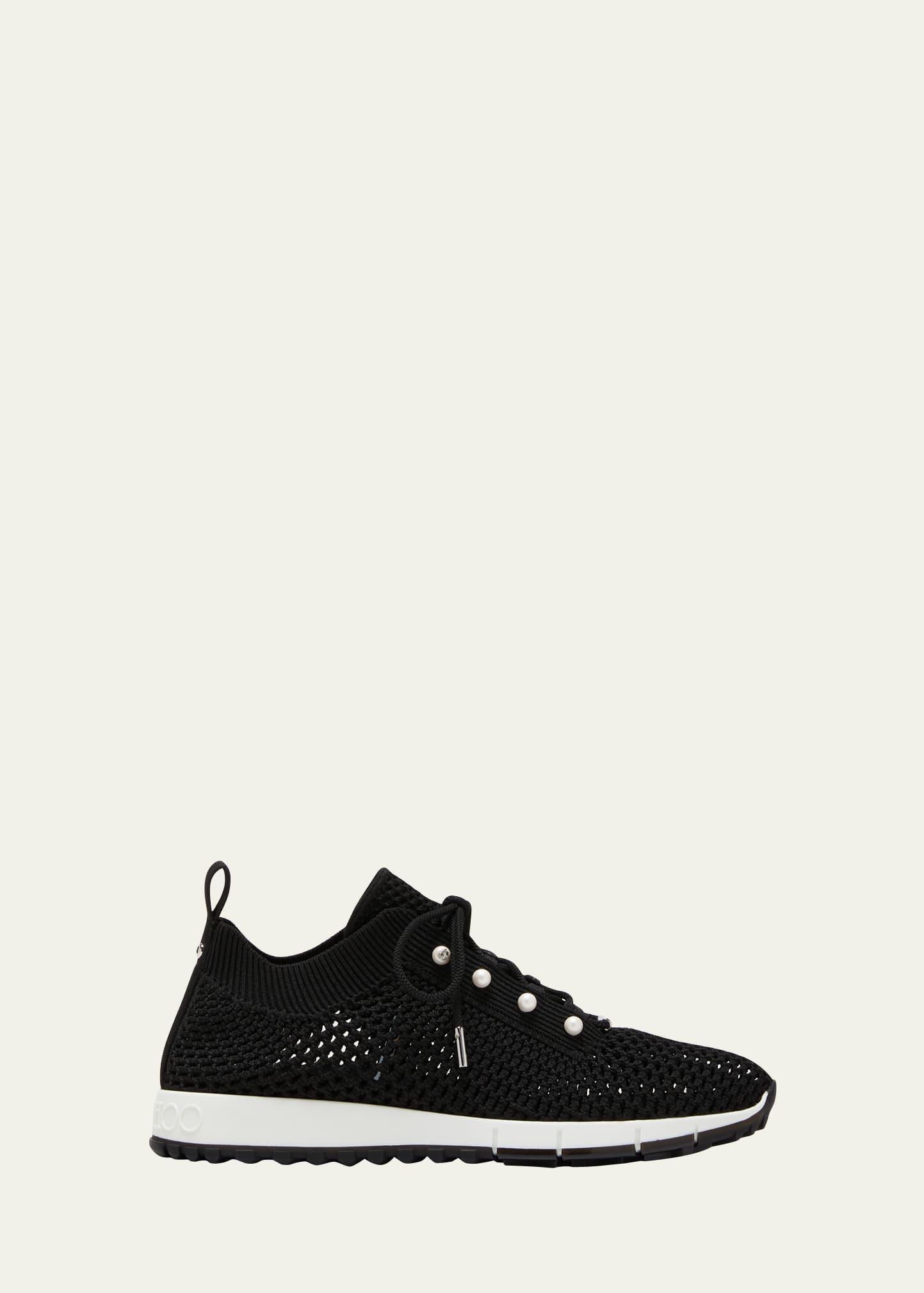 Veles Knit Pearly Lace-Up Sneakers Product Image