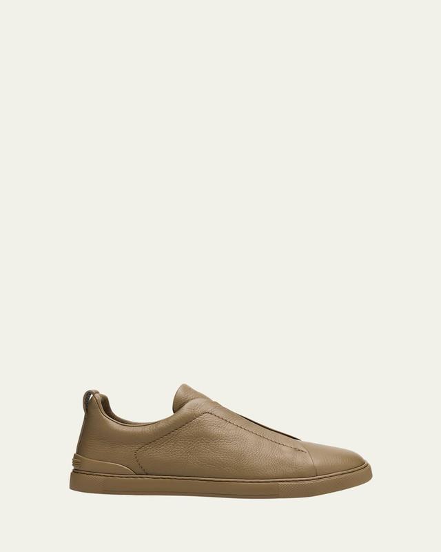 ZEGNA Triple Stitch Deerskin Leather Slip-On Sneaker Product Image