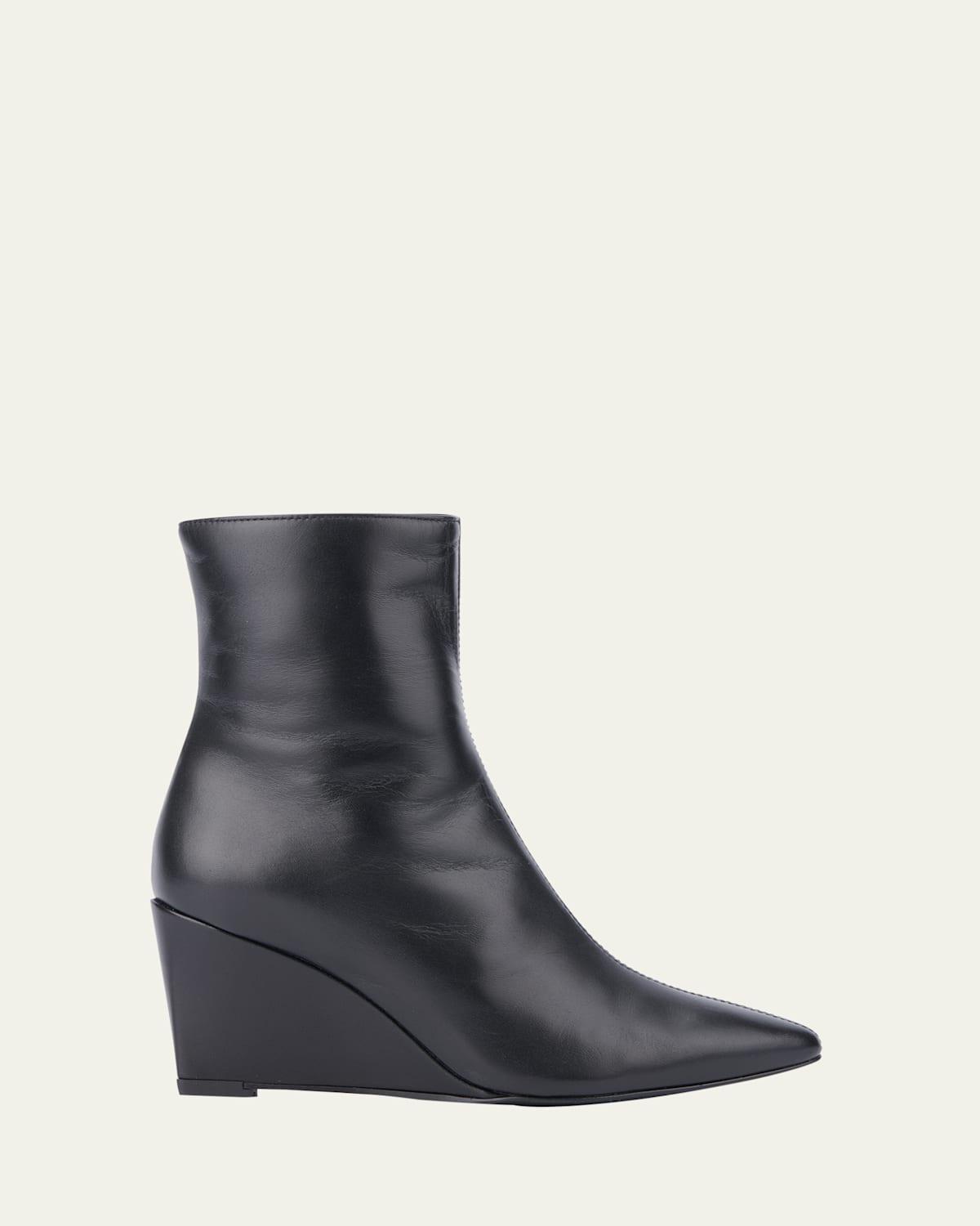 Pauletta Leather Wedge Booties Product Image