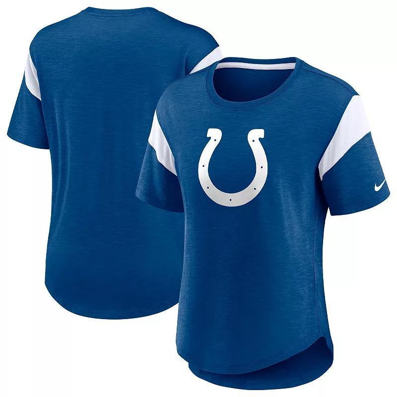 Womens Nike Heathered Royal Indianapolis Colts Primary Logo Slub Fashion Top Product Image