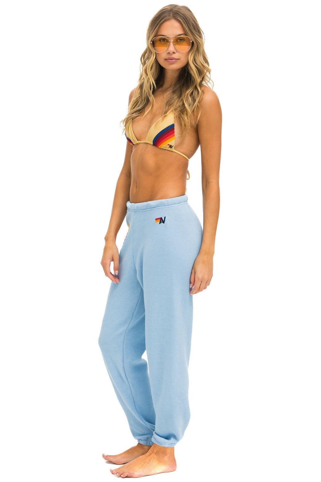 RAINBOW HEART STITCH SWEATPANTS - ICE Female Product Image