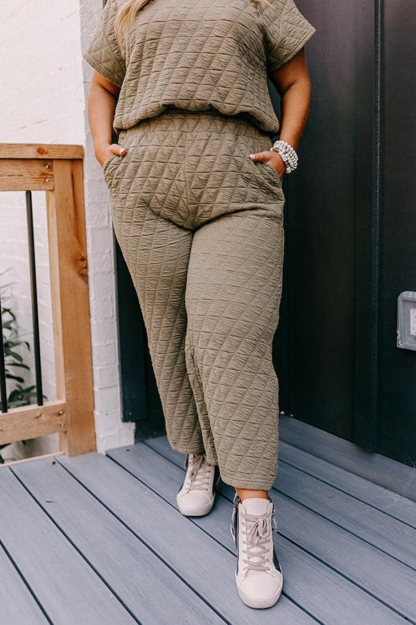 Creekside Cabin High Waist Pants In Sage Curves Product Image