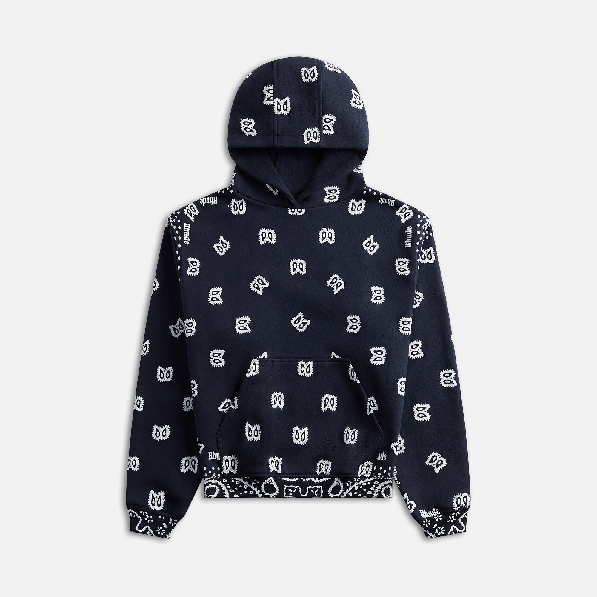 Rhude Bandana Print Hoodie - Vintage Black Male Product Image