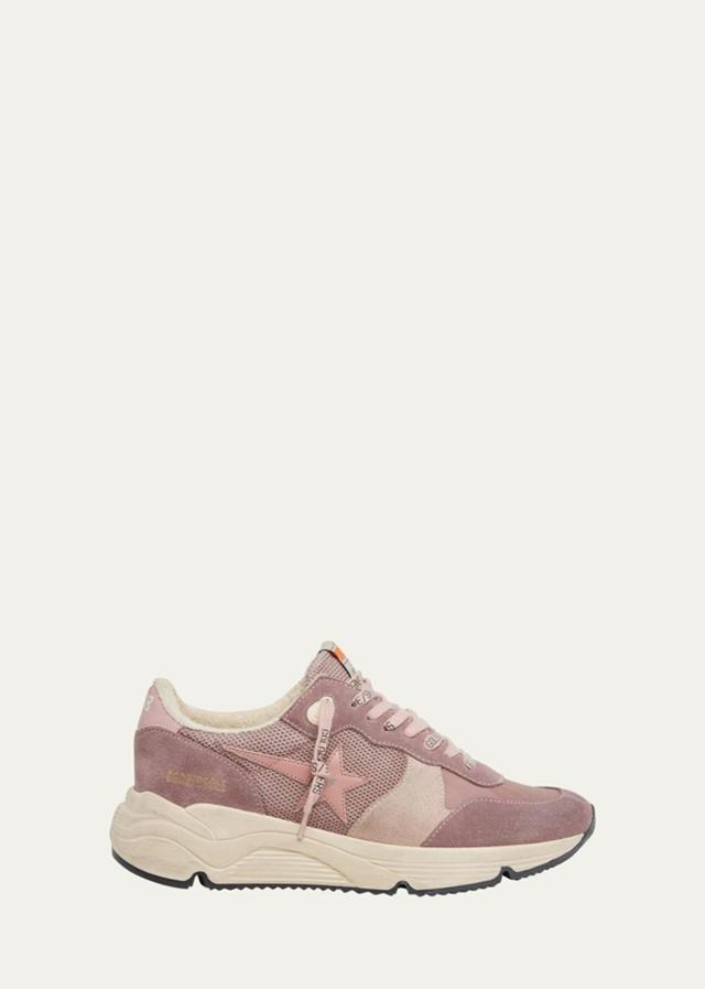 Running Sole Mixed Leather Sneakers In Ash Rose,mauve,antique Pink Product Image