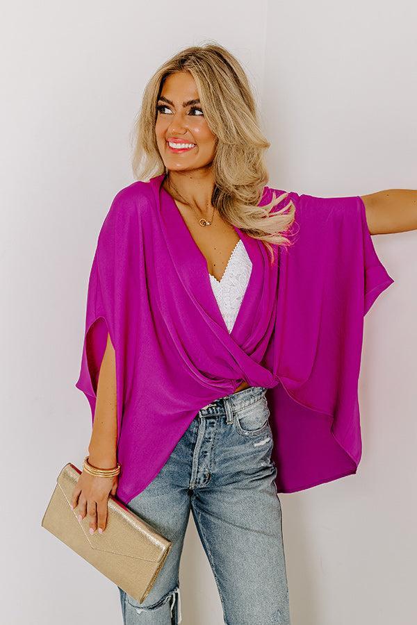 Party On The Go Surplice Top in Orchid Product Image