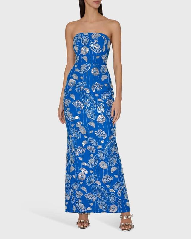 Orion Strapless Sequin Embroidered Maxi Dress Product Image